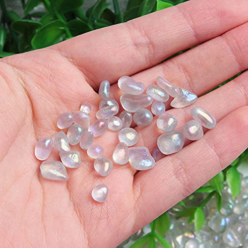 Acxico 1Pcs 100g Tumbled Bulk Beautiful White Moonstone Stone Crystal Reiki Healing