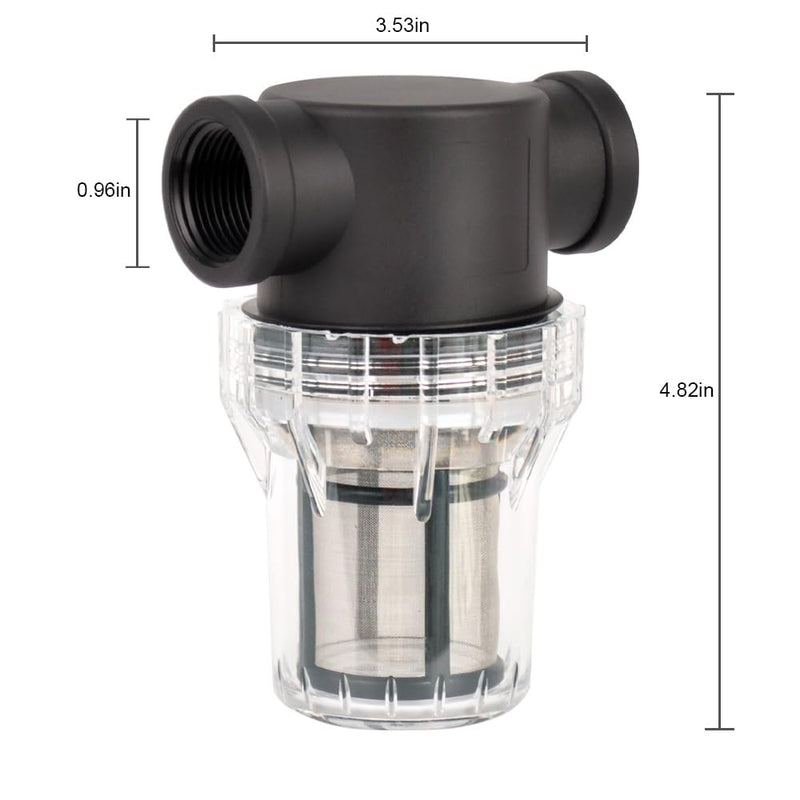 [Australia - AusPower] - Water Pump Strainer 3/4"" Female NPT in-Line Strainer with 100 Mesh Stainless Steel Filter Screen for RV, Garden Hose (3/4"" 100 Mesh) 3/4" 100 Mesh 