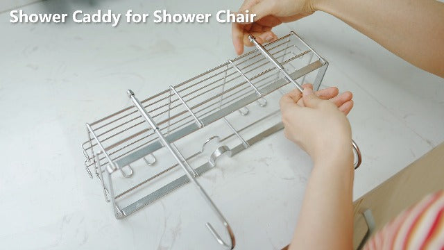 YUOROS 304 Stainless Steel Shower Caddy for Shower Chair 12"L×4.5"W×8.2"H