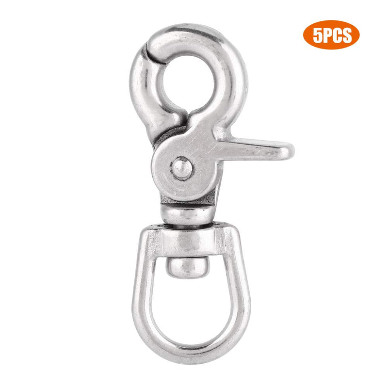 [Australia - AusPower] - Marine Snap Hook, Stainless Steel Trigger Snaps Hooks Swivel Lobster Scissor Clasps Buckles Boating Eye Spring Diving Claw Clips Houseboat Pet Dog Leashes Purse Straps Belting Flag Pole Cages 5pcs 