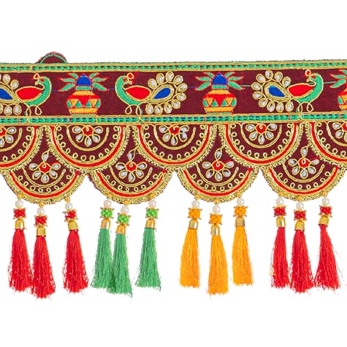 Toran Bandanwaar Decoration Traditional Decorative Hanging for Wall Door Home Temple Festival Wedding Function Party Décor and Gifting (Kalash) Kalash