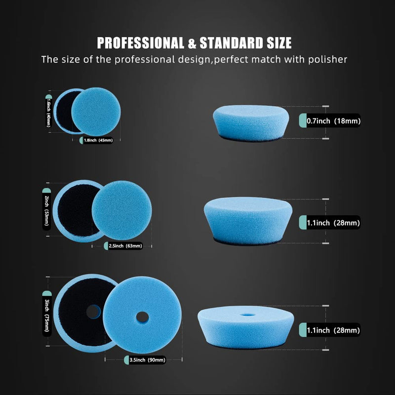 [Australia - AusPower] - SPTA 29pcs Drill Buffing Pad Detail Polishing Pad Mix Size Kit with 5/8-11 Thread Backing pad & Adapters for Car Sanding, Polishing, Waxing (32Pcs Mini Detail Polishing Sets) 32pcs 