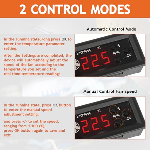 4-Wire PWM 12V 3A Fan Temperature Controller,Circular Head Circular Head（for Fit and fix)