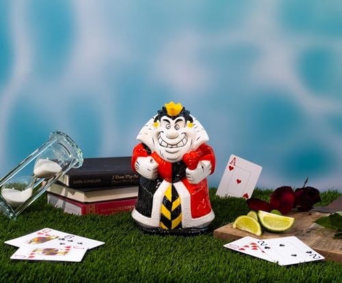 Geeki Tikis Disney Alice In Wonderland Queen of Hearts Ceramic Mug | Party Cocktail Tumbler For Liquor and Beverages | Holds 34 Ounces