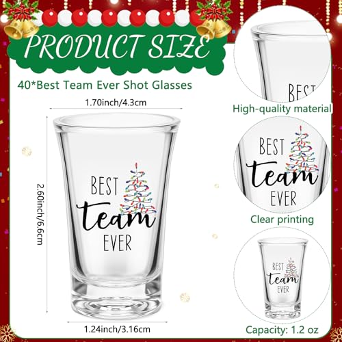 Vesici 40 Sets Employee Coworker Christmas Bulk Gifts Shot Glasses, Light