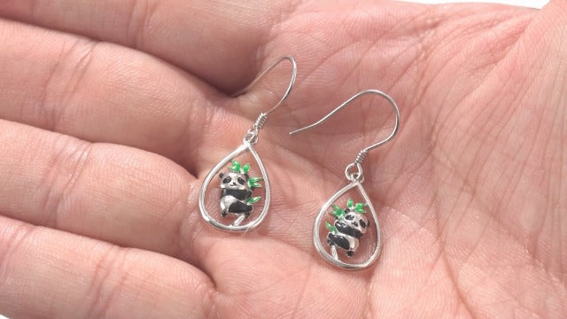 Earrings Animal Sterling Silver Drop Earrings Pendant Jewelry Gift For Women Girls Mom Lovers Panda