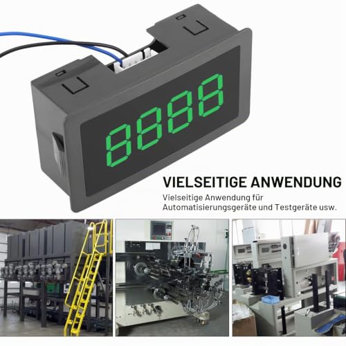 4-Digit Automatic Digital Counter, DC 8-24V, LED Display, Counting Range 0-9999, Up-Down Counter, Green, 8 x 4 x 2.5 cm