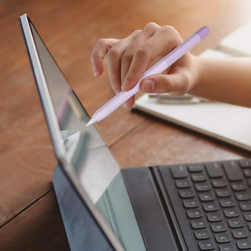 [Australia - AusPower] - Delidigi Pencil Case Compatible with Apple Pencil 2nd Generation Case, Gradient Color Case Sleeve Silicone Cover Accessories for Apple Pencil 2nd Gen Lavender 