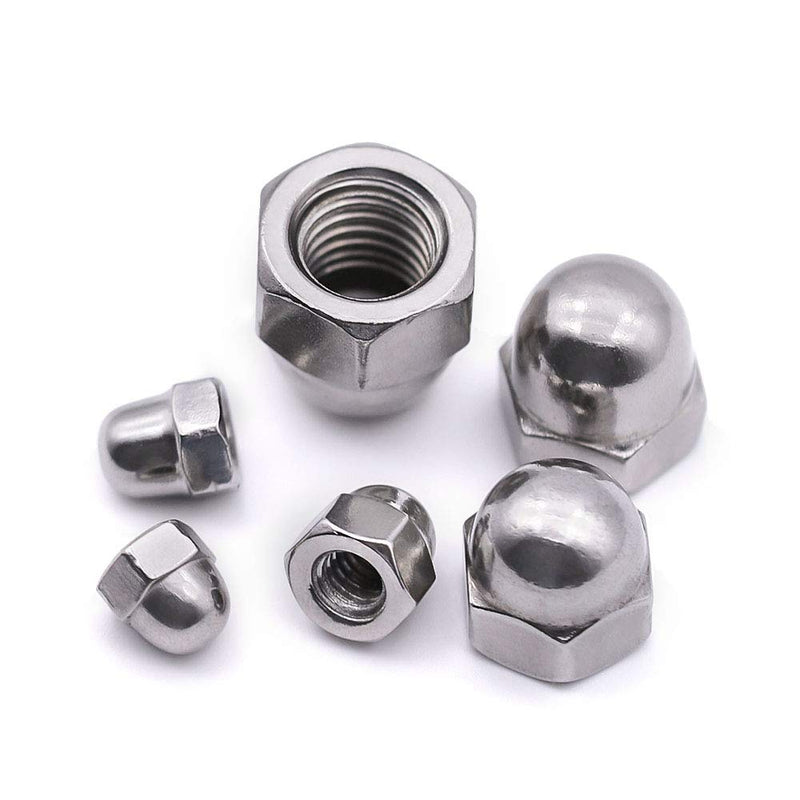 [Australia - AusPower] - M6-1.0 Acorn Cap Hex Locknuts 30 PCS 304 Stainless Steel 18-8, Bright Finish 