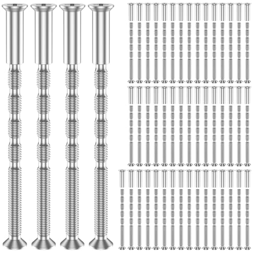 50-set universal M4 door handle bolts and cross sleeves, carbon steel male-to-female screws for 35–60mm doors