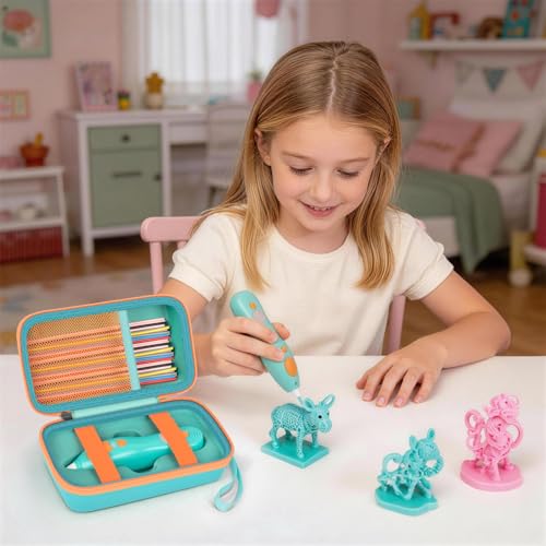 ANKHOH Case Compatible with 3Doodler Start+ Essentials (2025) for 3D Pen Set for Kids, Storage Organizer Holder for Printing Filament Refill and Micro-USB Charger (Box Only) (Green) Green