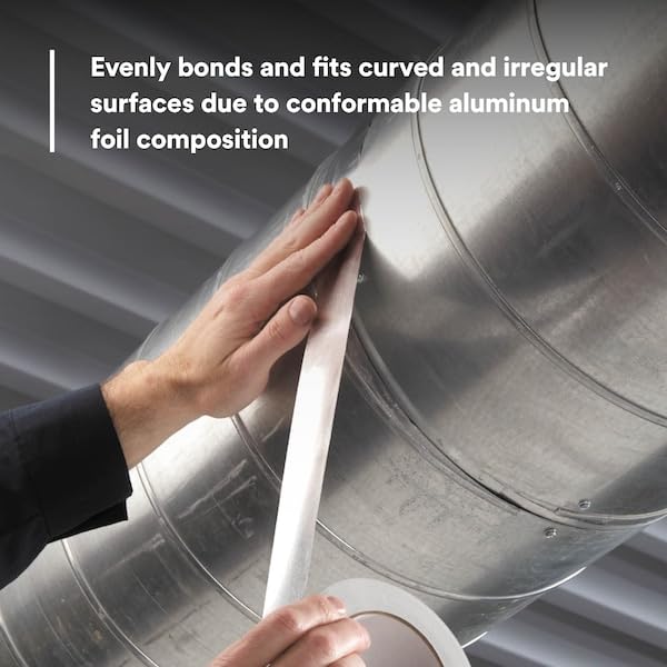 3M Aluminum Foil Tape 3380, Silver, 72 mm x 45 m, 3.25 mil
