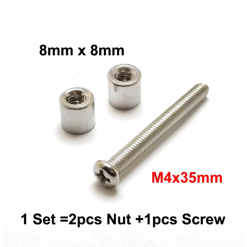 [Australia - AusPower] - 12 Sets/lot 35mm Loveless Bolt Knife Handle Fasteners 5/16" Diameter Nut for Knife Maker Tactical Survival Knife Shaft Fasteners (Nut Size 5/16) 