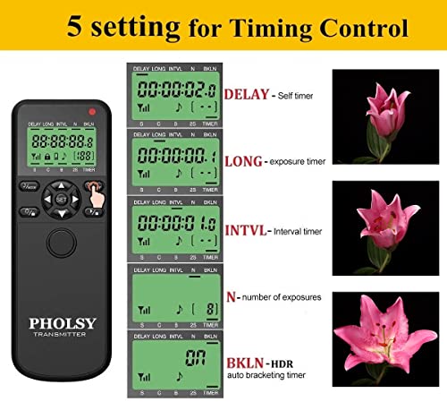 PHOLSY Wireless Timer for Sony Remote Control with Intervalometer HDR