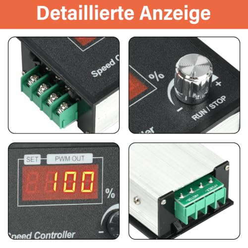 Aideepen PWM Motor Speed Controller, DC 6-60V 12V 24V 36V 48V 30A DC Motor Speed Controller, Speed Adjustable Stepless Regulator Motor Rotary Knob With rotary knob