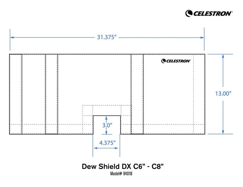 [Australia - AusPower] - Celestron – Deluxe Telescope Dew Shield – Flexible Dew Prevention – Fits 6" and 8” Schmidt Cassegrain and EdgeHD telescopes 