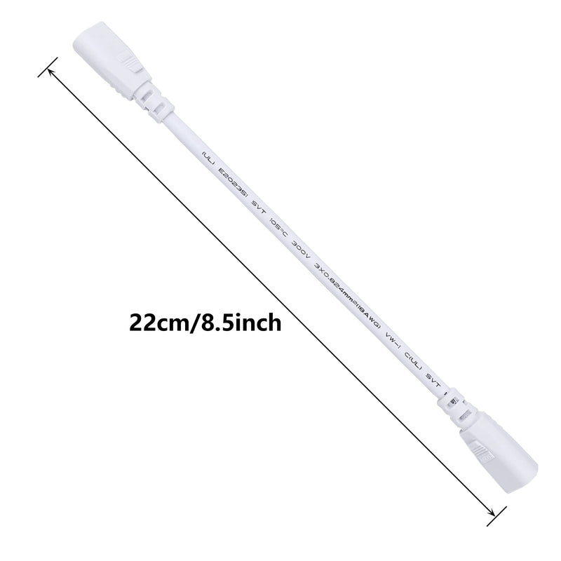 [Australia - AusPower] - SinLoon UL-LP Certification T5 T8 LED Tube Connector Adapter Cable Wire 8.5 inch Male to Male End Extension Cord for Integrated LED Fluorescent Tube Light Bulb Lamp Holder (2-Pack 3Pin M/M) 
