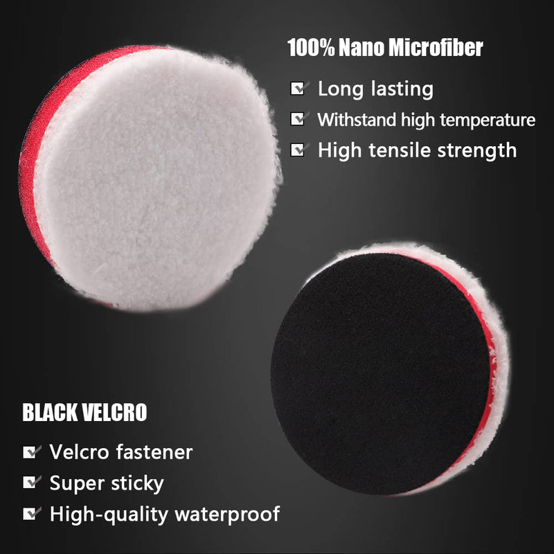 [Australia - AusPower] - SPTA Mini Polishing Pads Set, 21 Pcs 2 inch/50mm Sponge Polishing Pads and Wool Buffing Pads, Car Foam Detail Polishing Pad Kit Mix Color for Car Detail Polishing and Waxing, Small Area Polishing 2inch(50mm) 21Pcs Mini Polishing Pads Sets 