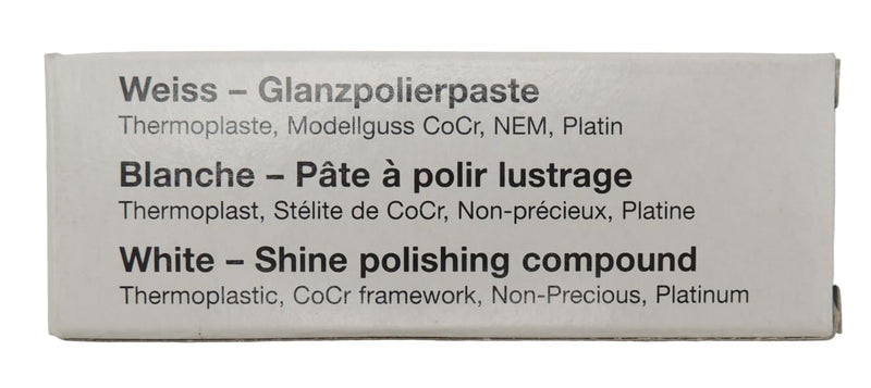 [Australia - AusPower] - Hatho Polistar Solid Polishing Paste - Pain for Prepolishing, Finishing, Super Finish on Precious Metals, Non-Precious Metals, Resins and Composites (White) Weiß 