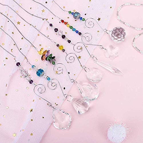 H&D HYALINE & DORA Set Sun Catcher Crystal Rainbow Beads Chain Fengshui Hanging Ornaments Decor for Home Office Garden Window Gifts
