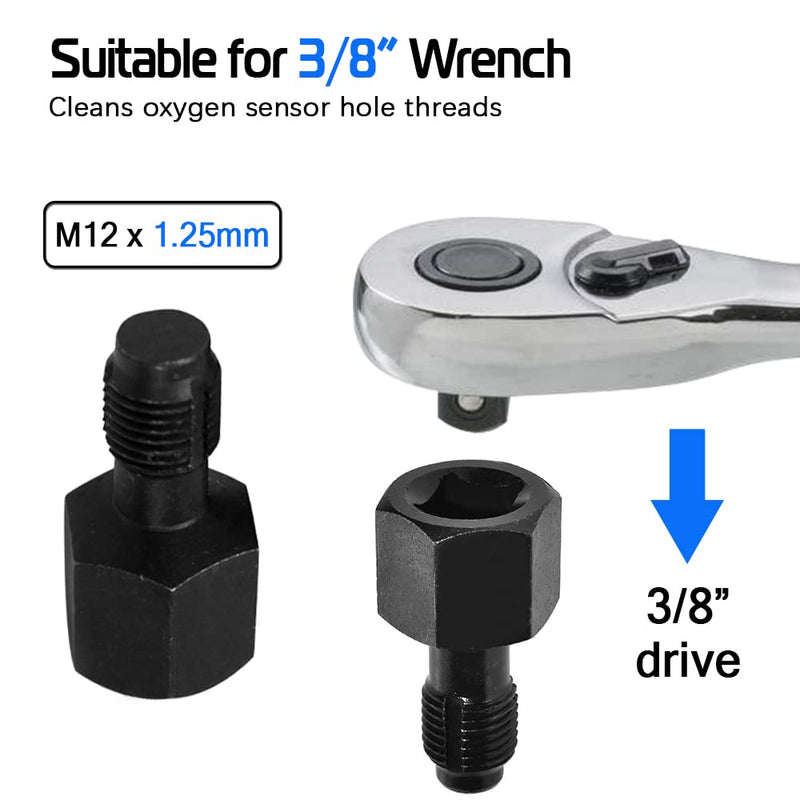[Australia - AusPower] - 2PCS Oxygen Sensor Thread Chasers M18 x 1.5mm and M12 x 1.25mm thread chasers with 3/8” drive to clean and repair damaged threads 