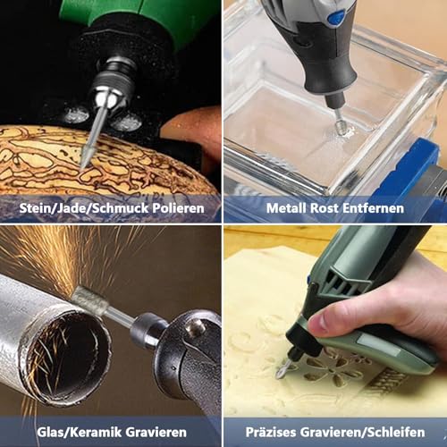 Raheem 20 Piece Diamond Cutter Set Accessories for Dremel Stone Polishing | Router Bits Grinding Points with 1/8 Inch Shank for Glass Ceramic Carving Grinding Engraving