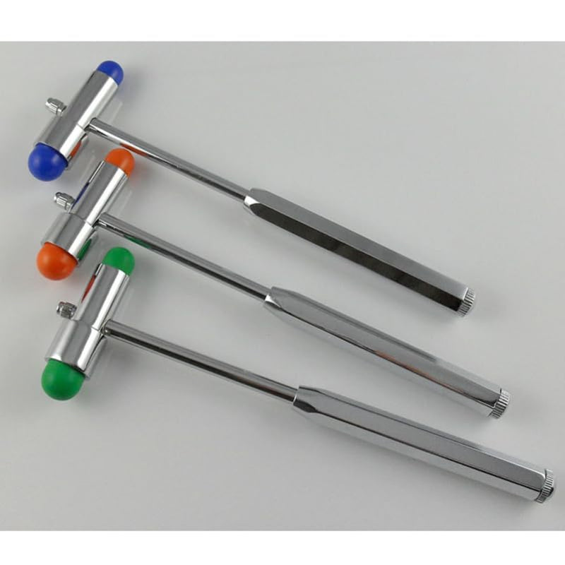 DECHOUS Double-Headed Reflex Hammer with Needle and Brush - Ergonomic Reflex Hammer in Blue for Precise Reflex Examinations and Applications - Ideal for Doctors and