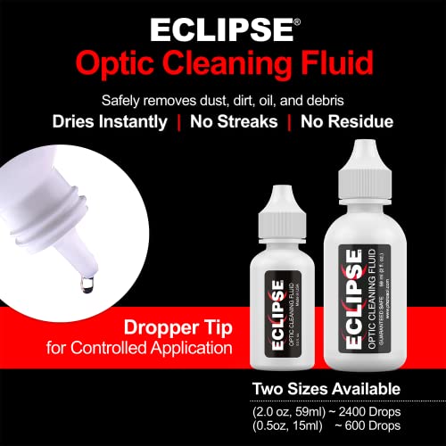 Eclipse Optic Cleaning Solution - Camera Lens and Digital Sensor Cleaner Fluid - Works with All Cameras, Binoculars, and Other Optical Products - Dropper Tip (59ml) - 2oz Eclipse