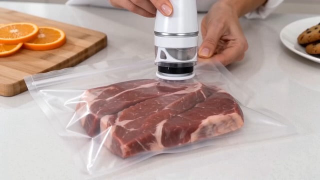 Reusable Vacuum Sealer Bags for Food, 30 Pcs (S+M+L) 10 S (8"x9") + 10 M (10"x11")+ 10 L (12"x14")