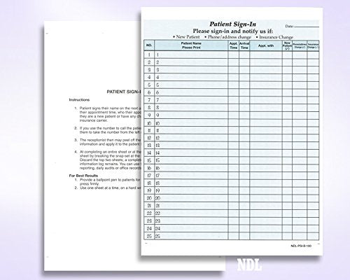 [Australia - AusPower] - NextDayLabels NCR Carbonless 3 Part Patient Sign in Label Forms, HIPAA Approved and Compliant for Confidentiality in All Medical Offices. (Blue) Blue 