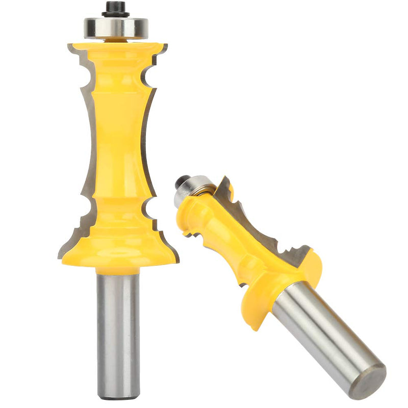 Crown Router Bit Set, Carbide Alloy Decorative Cutting for Router Table Woodworking Hardened Steel 1 2 Inch Shank 2 Piece 3 1 2 and 4 1 2 Inch