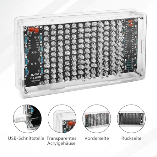 Audio Visualizer Electronic Kit DIY Kit, Musical Spectrum Electronics DIY Kit with LED Light, Audio Level Display, Soldering Kit for Electronics Enthusiasts, Electronic STEM Learning Kit for Adults