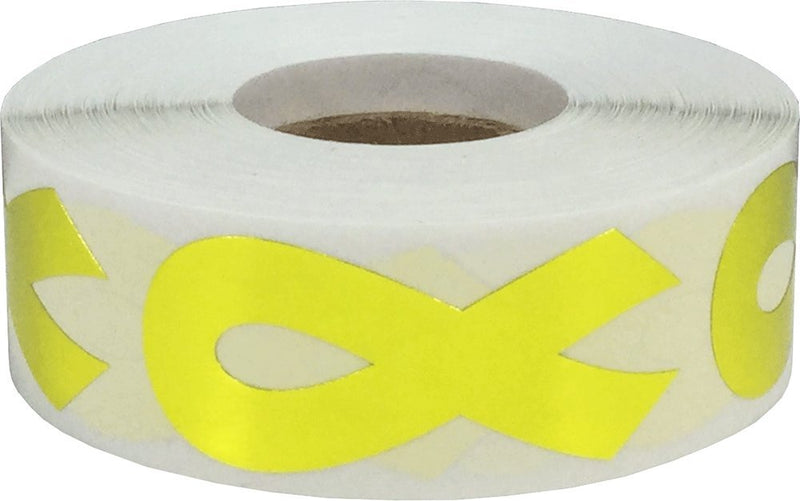 Metallic Gold Awareness Ribbon Stickers 2 Inch 500 Total Adhesive Labels Metallic Gold