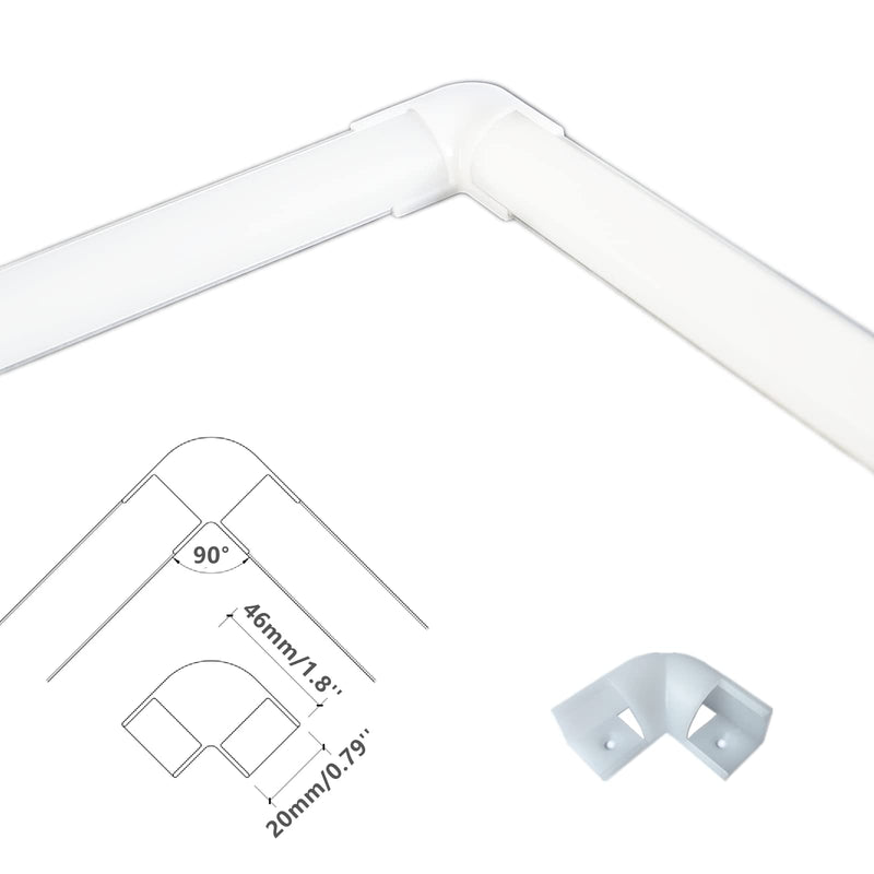 THMOOTHER 5-Pack 3.3FT 1Meter V Shape LED Strip Aluminum Channel Diffuser System, Extruded Alu Track Milky Cover with Corner Connector and Mounting Kit,Easy Cut and Installed Curved Lens Profile