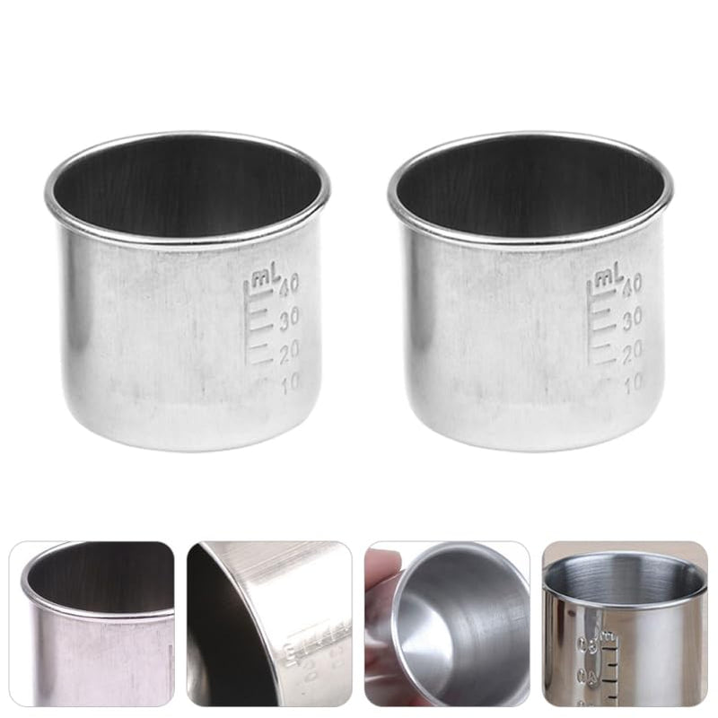 [Australia - AusPower] - DECHOUS 4Pcs Stainless Steel Graduated Medicine Cups 1.96 Inch Portable Measuring Cups for Pills and Liquid Medication 40Ml Capacity Silver 