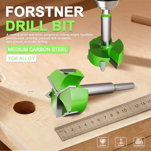 METOTY 4-inch Forstner drill bit with triple flute and tungsten carbide tip