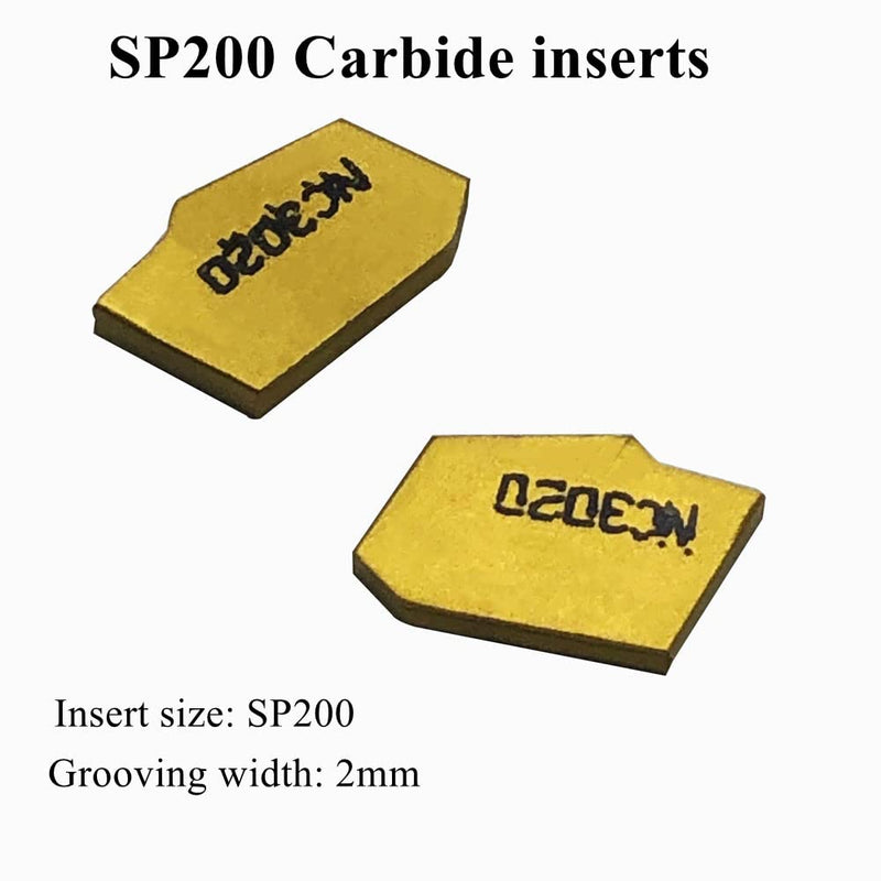 [Australia - AusPower] - 1/2" 3/8" Indexable Lathe Grooving Parting Holder with 10 Pieces GTN- SP200 Heavy Duty Nickel Plated ZQ1212R02 Right -Hand Cut Off Tool Carbide Inserts (3/8" ZQ1010R02 with 10pcs inserts) 3/8" ZQ1010R02 with 10pcs inserts 