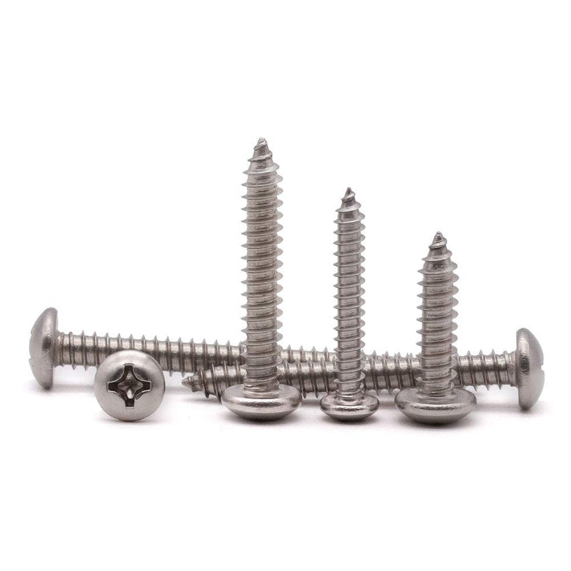 [Australia - AusPower] - #8 x 1" (100 Pack) Stainless Steel Phillips Pan Head Wood Screws, Stainless Steel 304 (18-8), Pan Head Sheet Metal Screws Self Tapping Screws #8 x 1" 100 