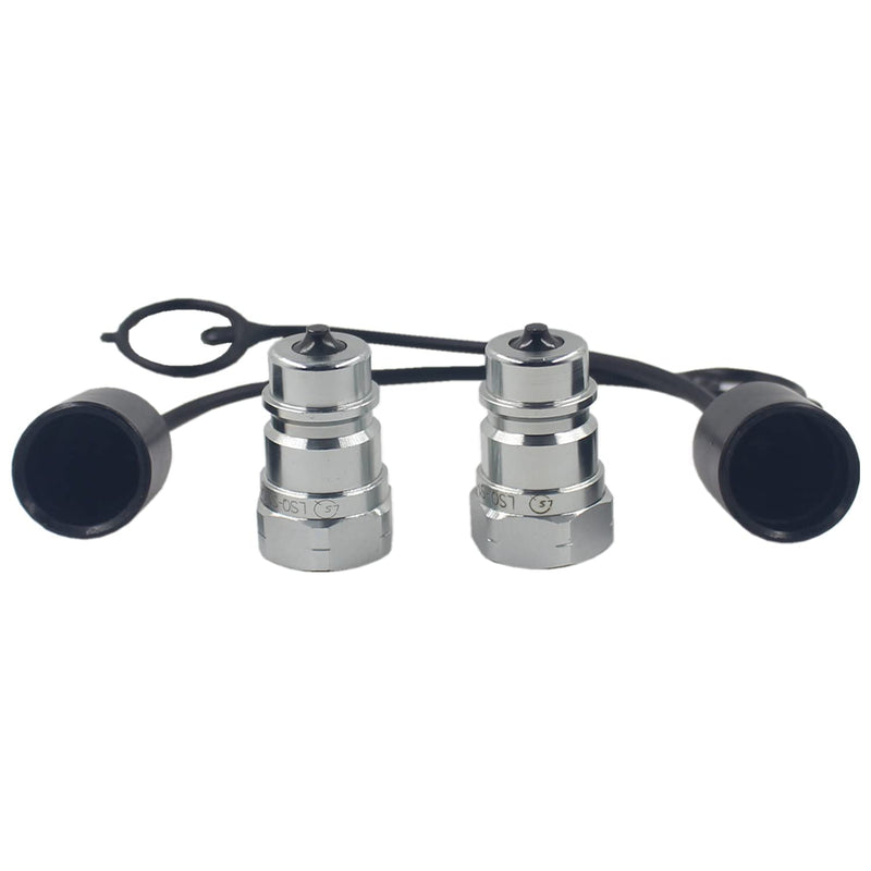 [Australia - AusPower] - 2 Pcs- Ag Type Poppet Valve ISO5675/ISO7241-A Plug Hydraulic Quick Connect Male Coupler LSQ-S1-04PF 1/2'' NPT Ag Poppet Valve 1/2''NPT Male 2PCS 