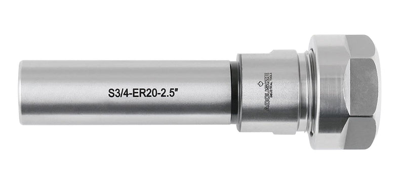 [Australia - AusPower] - Accusize Industrial Tools ER20 Collet Chuck Extension Rod, 2.50 in. Shank Length, 3/4 in. Straight Shank Alloy Steel, 0223-0210 