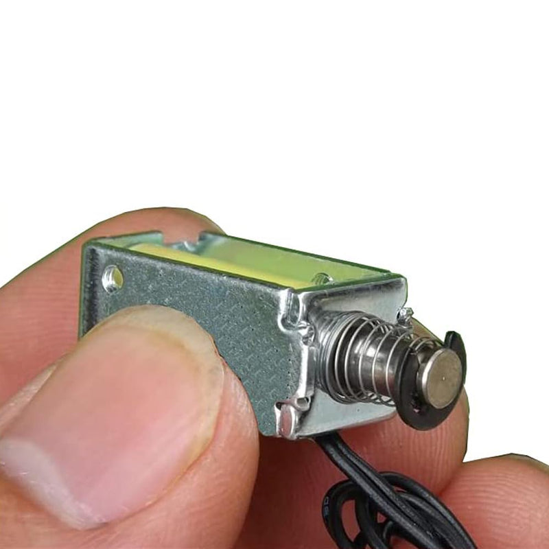 Pack of 5 12V DC Mini Electromagnet Lifting Magnets, 21 x 10 x 11 mm Push-Pull Design Made of Metal, Linear Actuator Pressure Magnet for DIY Electronics Projects, Arduino & Household Appliances