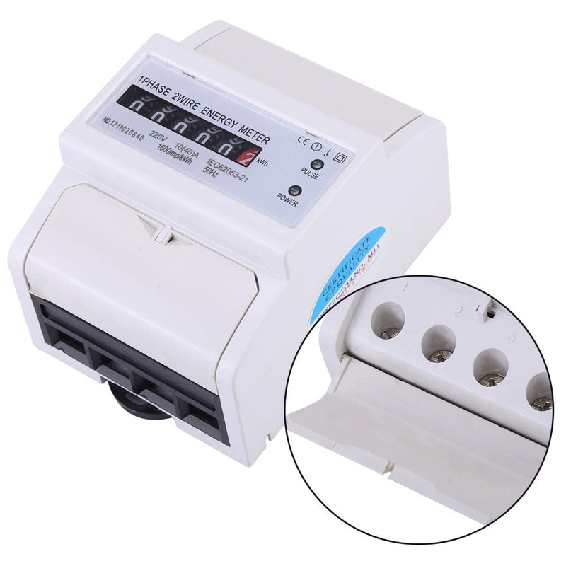 [Australia - AusPower] - Single Phase Energy Meter 2 Wire DIN Rail KWh Meter 220V 10(40) A 