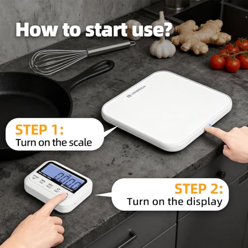 UNIWEIGH Digital Kitchen Food Scale 33lb-Detachable LCD Display 1g/0.1oz