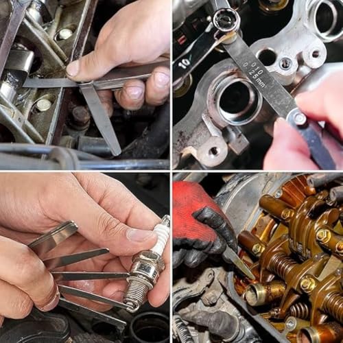 32 Blades Stainless Steel Feeler Gauge 0.04-0.88mm Precision Feeler Gauge with Metric and Imperial Scale, Feeler Gauge Valve Clearance for Engine, Mechanics and Tools