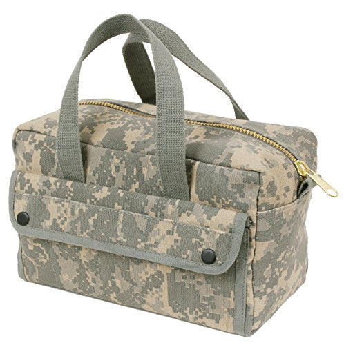 Rothco mechanics tool bag in ACU digital camo with brass zipper