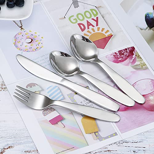 VANRA 3 Pieces Children Fork Spoon Knife Set with Travel Case for Lunch Box, 18/8 Stainless Steel Kids Silverware Flatware Set Kids Utensil Set for School (Fork Spoon Knife) (Pack of 2) 1 Fork+ 1 Spoon+ 1 Knife (Pack of 2)