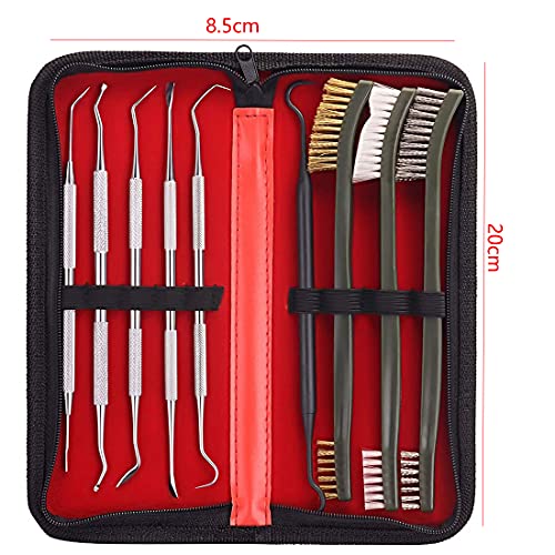 Universal Cleaning Kit Pick Set for All Guns Double-Ended Nylon Brass Steel Brush Metal Ploymer Picks Set with Case