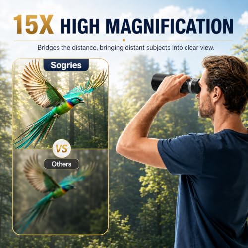 15x52 High Power Binoculars for Adults Hiking Safari Travel Sports