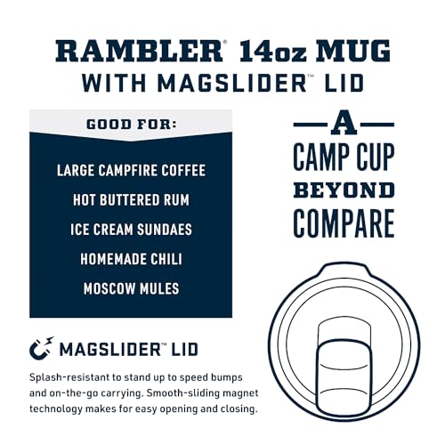 YETI Rambler 14 oz Stackable Mug, Vacuum Insulated, Stainless Steel with MagSlider Lid Lowcountry Peach