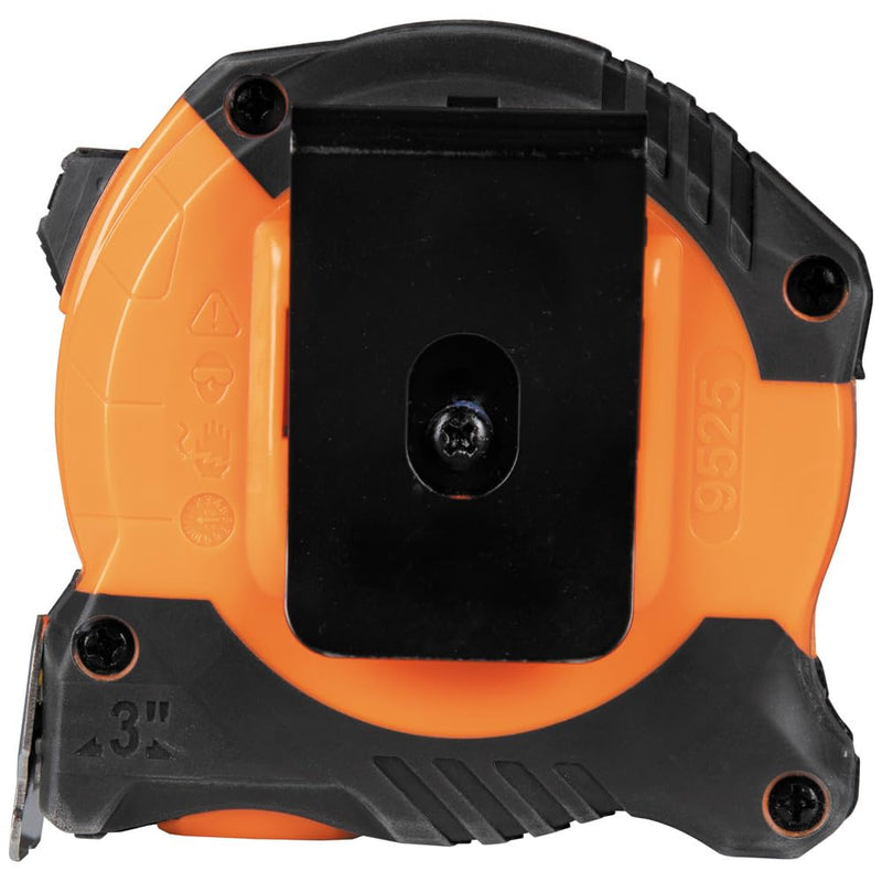 [Australia - AusPower] - Klein Tools 9525 Tape Measure, 25-Foot Compact Double-Hook Imperial Measuring Tape with Finger Brake, Nylon Blade, Easy to Read Bold Lines 